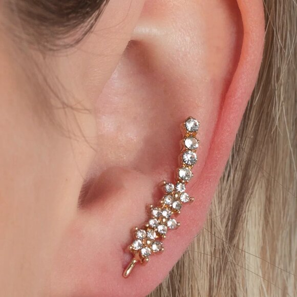 Paparazzi Jewelry Accessories - Flowery Finale - Gold Earrings - Vintage - Picture 3 of 4